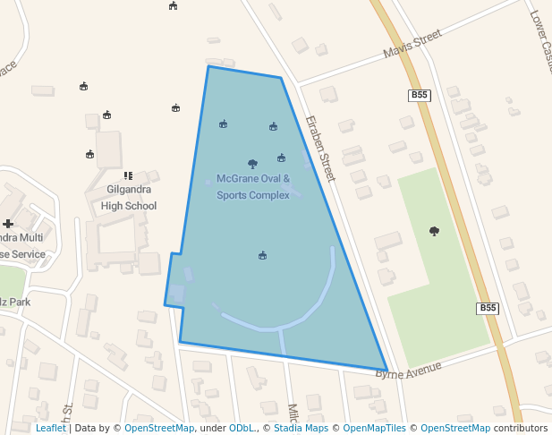walking in McGrane Oval & Sports Complex map in Gilgandra
