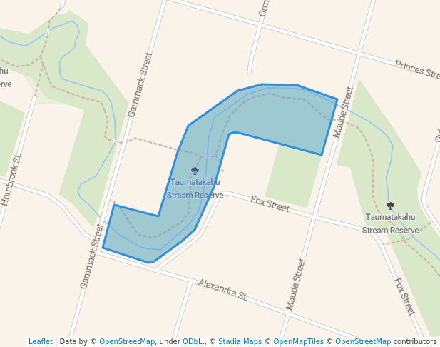 walking in Taumatakahu Stream Reserve map in Temuka