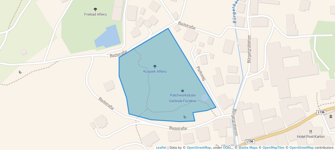 walking in Kurpark Aflenz map in Aflenz Kurort