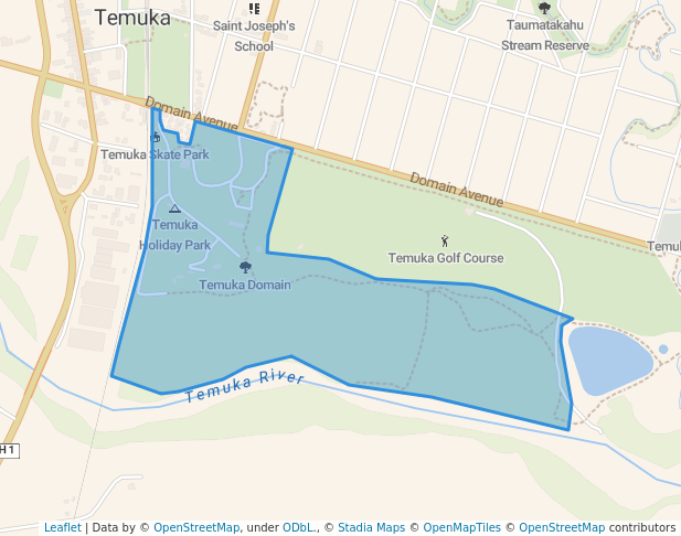 walking in Temuka Domain map in Temuka