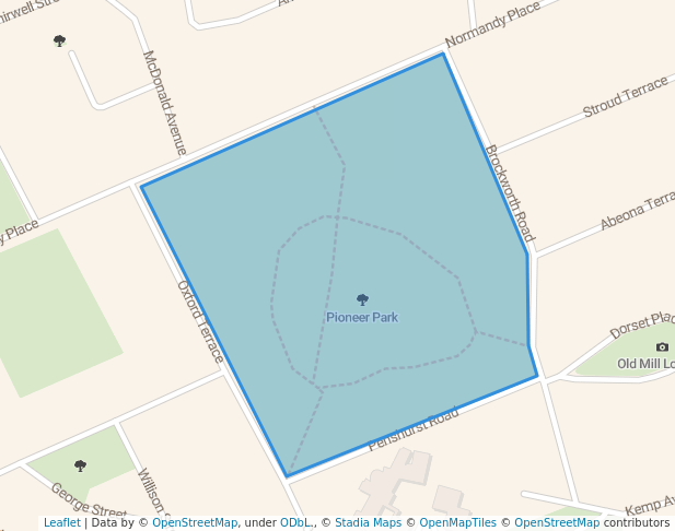 walking in Pioneer Park map in Port Lincoln
