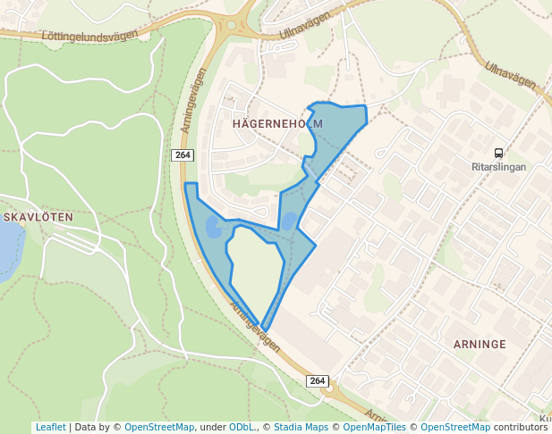 walking in Hägerneholmsparken map in Täby