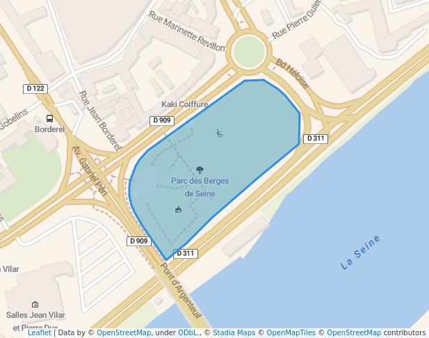 walking in Parc des Berges de Seine map in Argenteuil