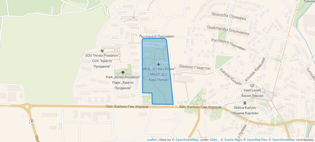 walking in Парк „Здраве“ map in Karlovo