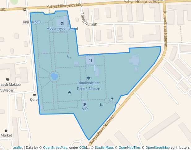 walking in Dəmiryolçular parkı map in Baku