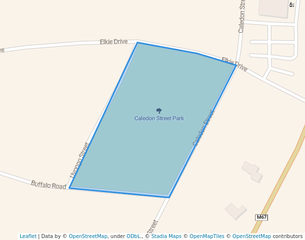 walking in Caledon Street Park map in Roodepoort