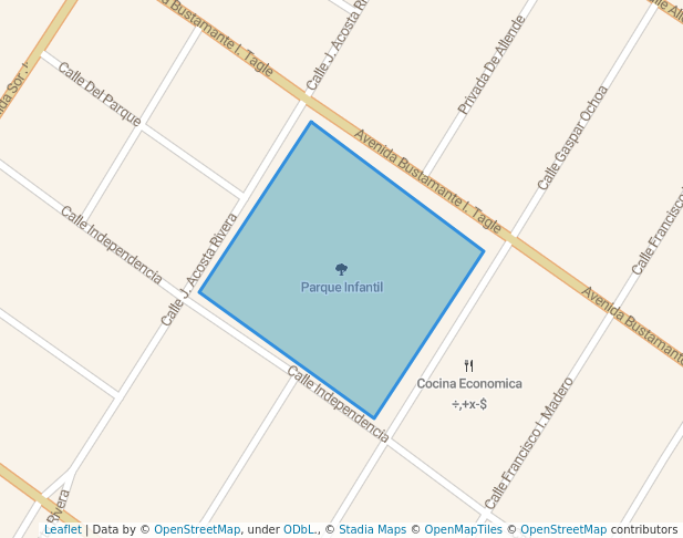 walking in Parque Infantil map in José Mariano Jiménez