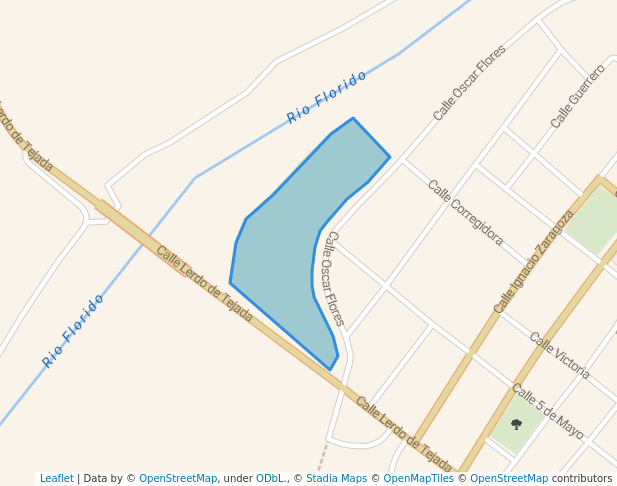 walking in Parque Morelos map in José Mariano Jiménez