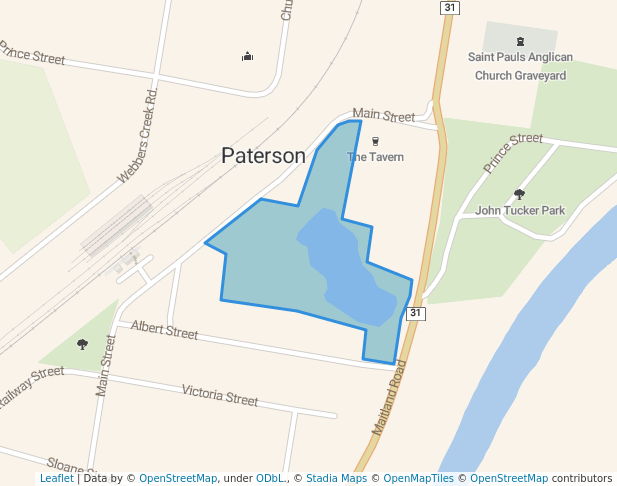 walking in Allan Fairhall Reserve map in Paterson