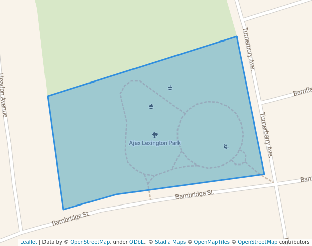 walking in Ajax Lexington Park map in Ajax
