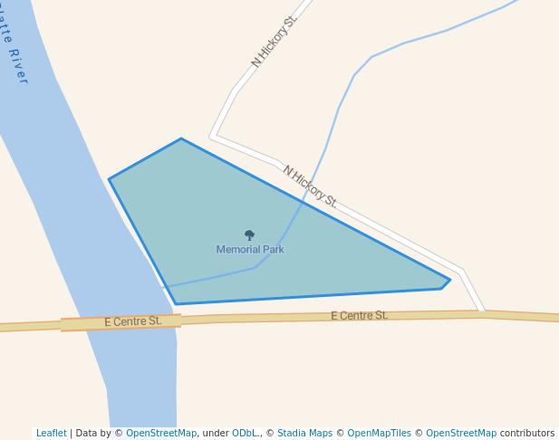 walking in Memorial Park map in Royalton