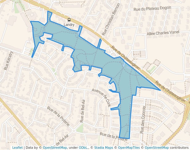 walking in Parc du Landry map in Rennes