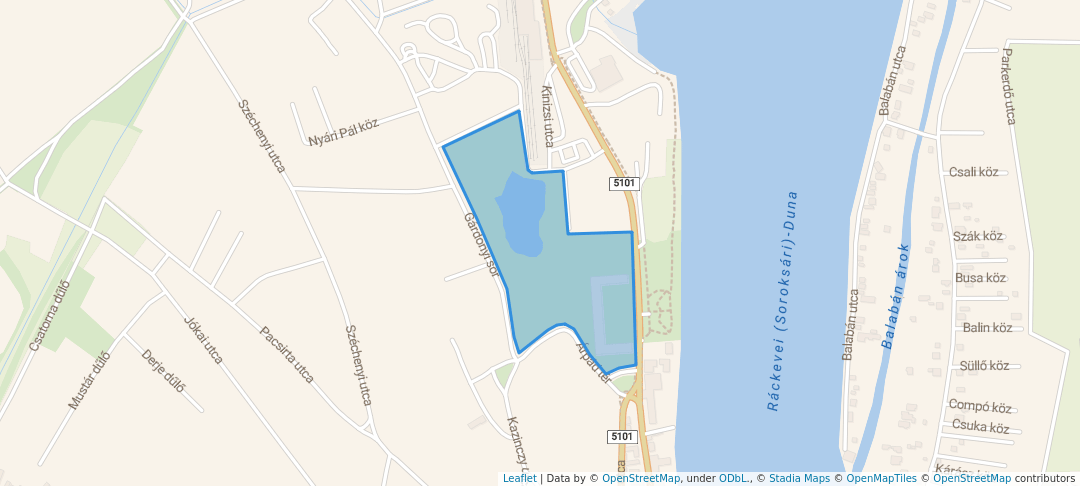 walking in Savoy Palace Park map in Ráckeve