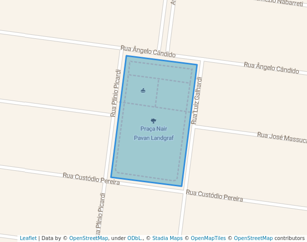 walking in Praça Nair Pavan Landgraf map in Leme