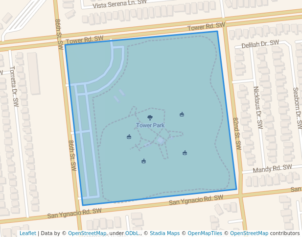 walking in Tower Park map in Albuquerque