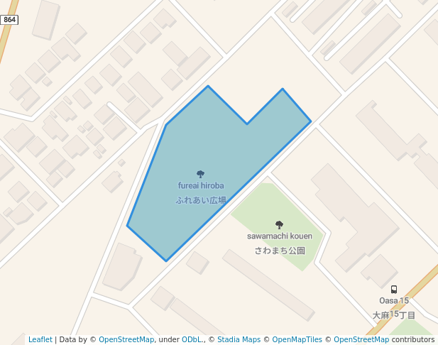 walking in ふれあい広場 map in Ebetsu