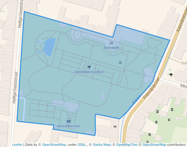 walking in Stedelijke kruidtuin map in Leuven