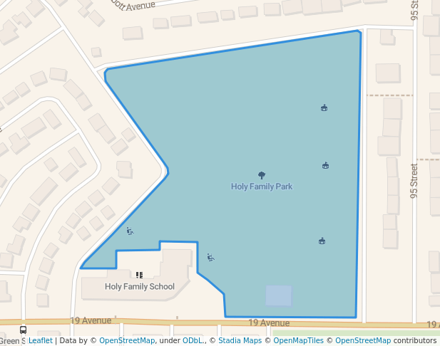walking in Holy Family Park map in North Battleford