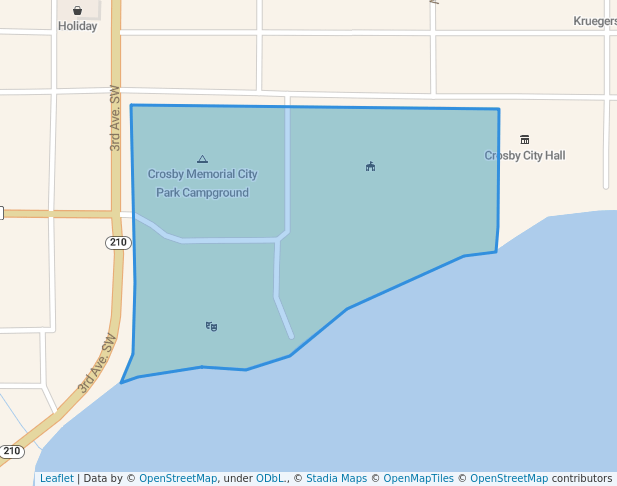 walking in Crosby Memorial Park map in Crosby