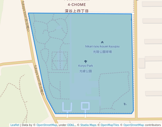 walking in Koryo Park map in Ayase