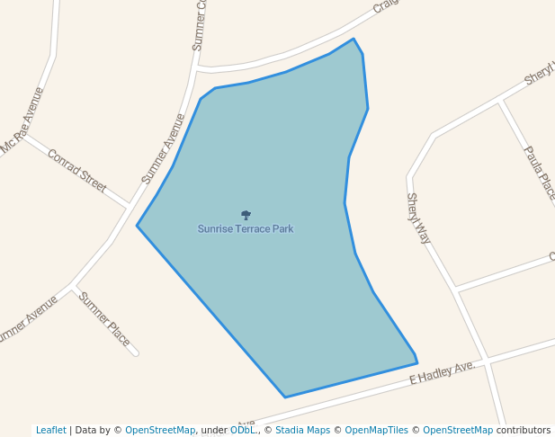 walking in Sunrise Terrace Park map in Las Cruces