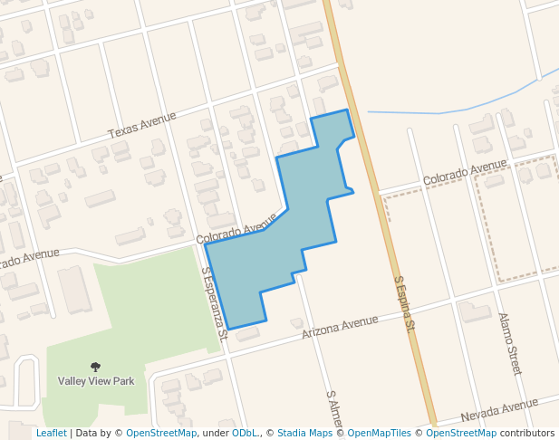 walking in Valley View Park map in Las Cruces