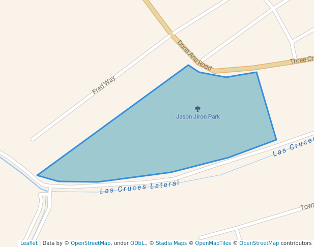 walking in Jason Jiron Park map in Las Cruces