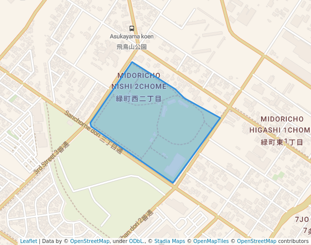 walking in Asukayama Park map in Ebetsu