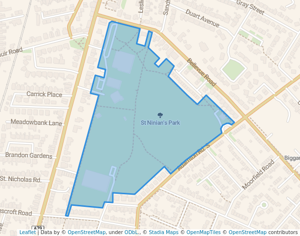 walking in St Ninian's Park map in Prestwick