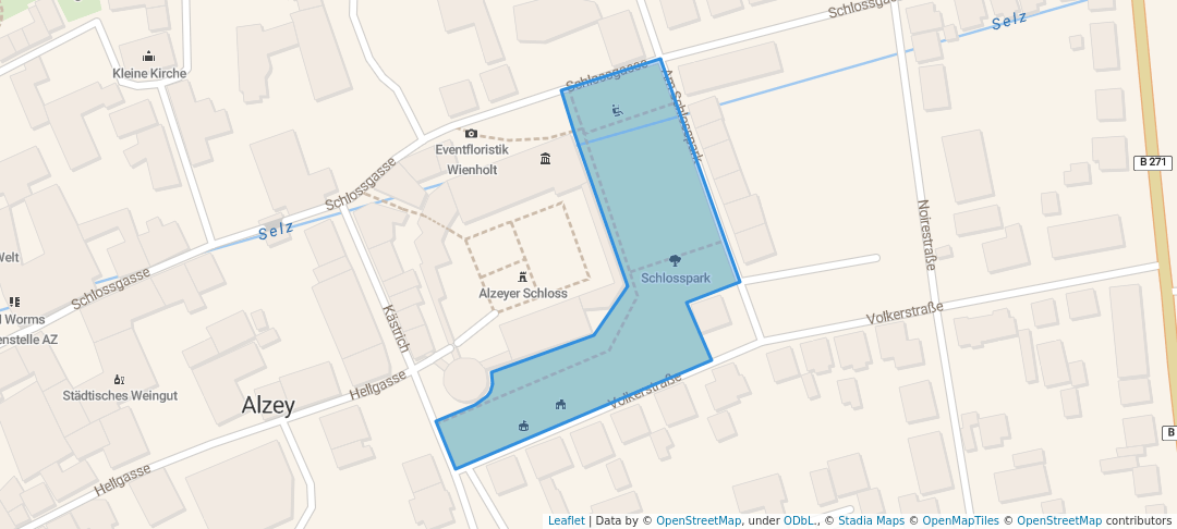 walking in Schlosspark map in Alzey