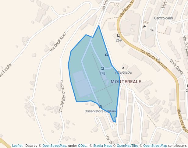 walking in Montereale map in Potenza