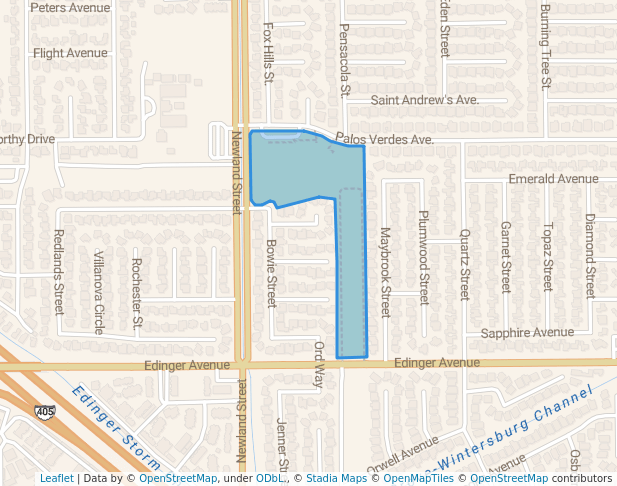 walking in Russel C Paris Park map in Westminster