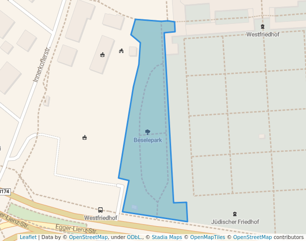 walking in Beselepark map in Innsbruck