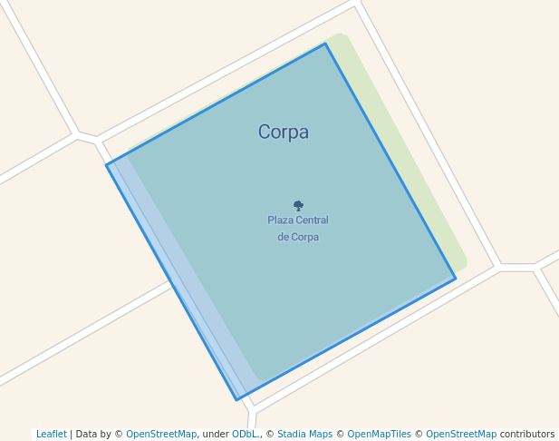 walking in Plaza Central de Corpa map in Guaqui