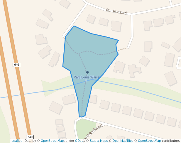 walking in Parc Louis Warren map in Deux-Montagnes