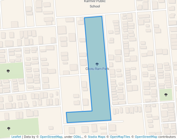 walking in Chotu Ram Park map in Faridabad