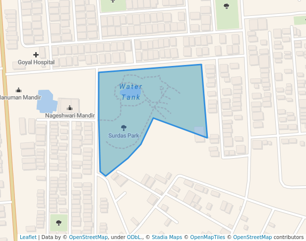 walking in Surdas Park map in Faridabad