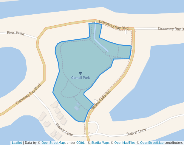 walking in Cornell Park map in Discovery Bay