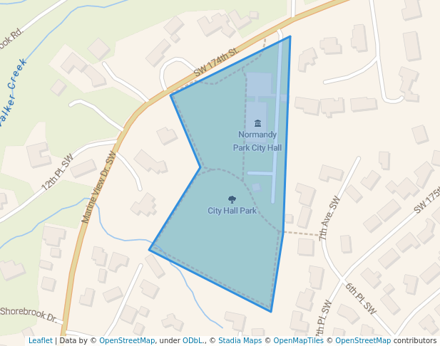 walking in City Hall Park map in Normandy Park