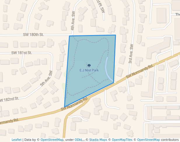 walking in E.J Nist Park map in Normandy Park