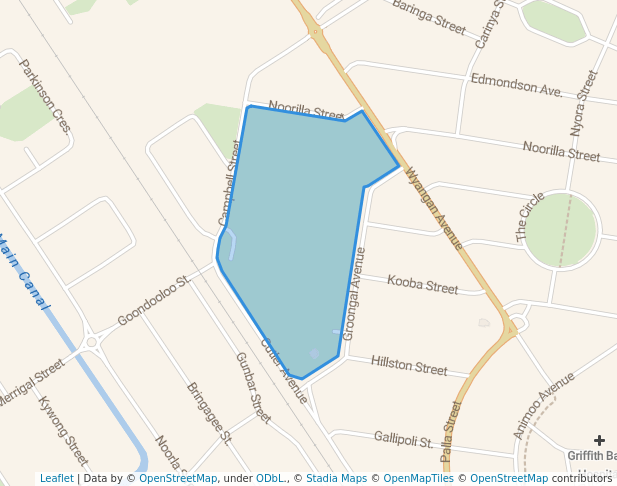 walking in Danny Piccoli Park map in Griffith