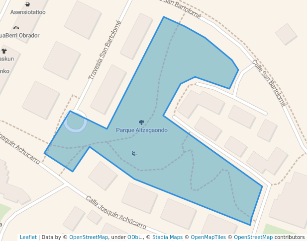 walking in Parque Altzagaondo map in Leioa