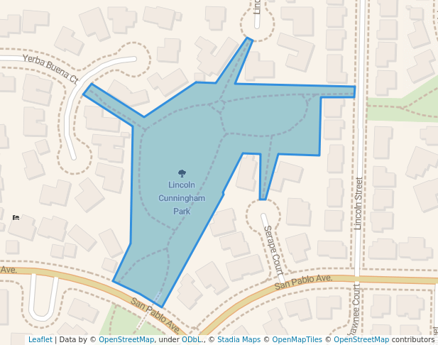 walking in Lincoln Cunningham Park map in Seaside