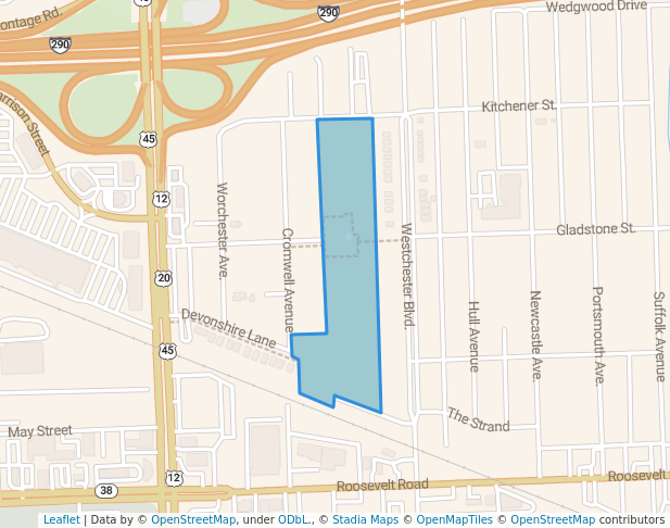 walking in Gladstone Park map in Westchester