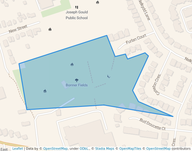 walking in Bonner Fields map in Uxbridge