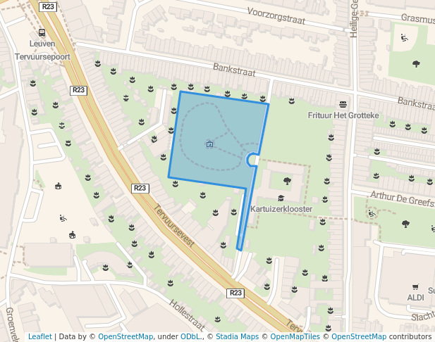 walking in Mariapark map in Leuven