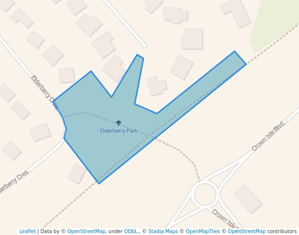 walking in Elderberry Park map in Courtenay