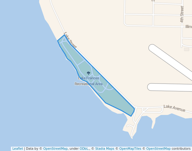 walking in Lake Frances Recreational Area map in Valier