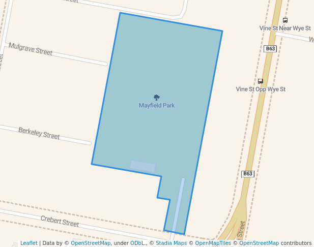 Mayfield Park in Mayfield | Map and Routes