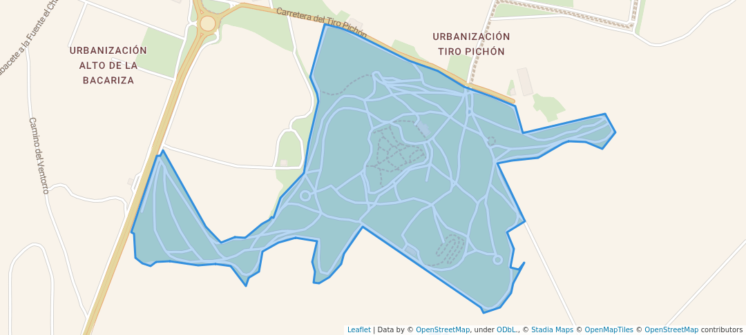 walking in Parque Periurbano La Pulgosa map in Albacete